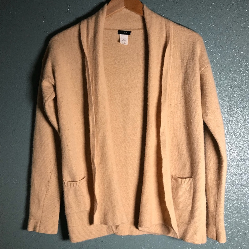 J. Crew Women’s Tan Wool Cashmere Cardigan Sz M